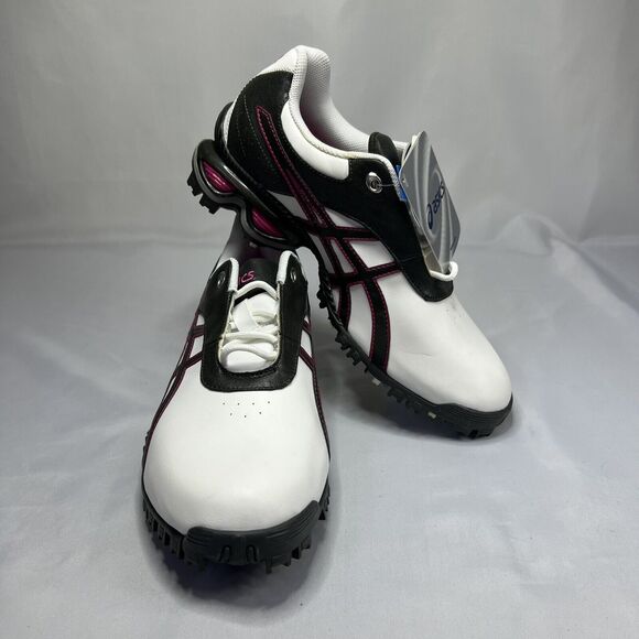 Asics Womens Golf Shoes Cleats P082Y GEL-Linksmaster White/Pink Size 10